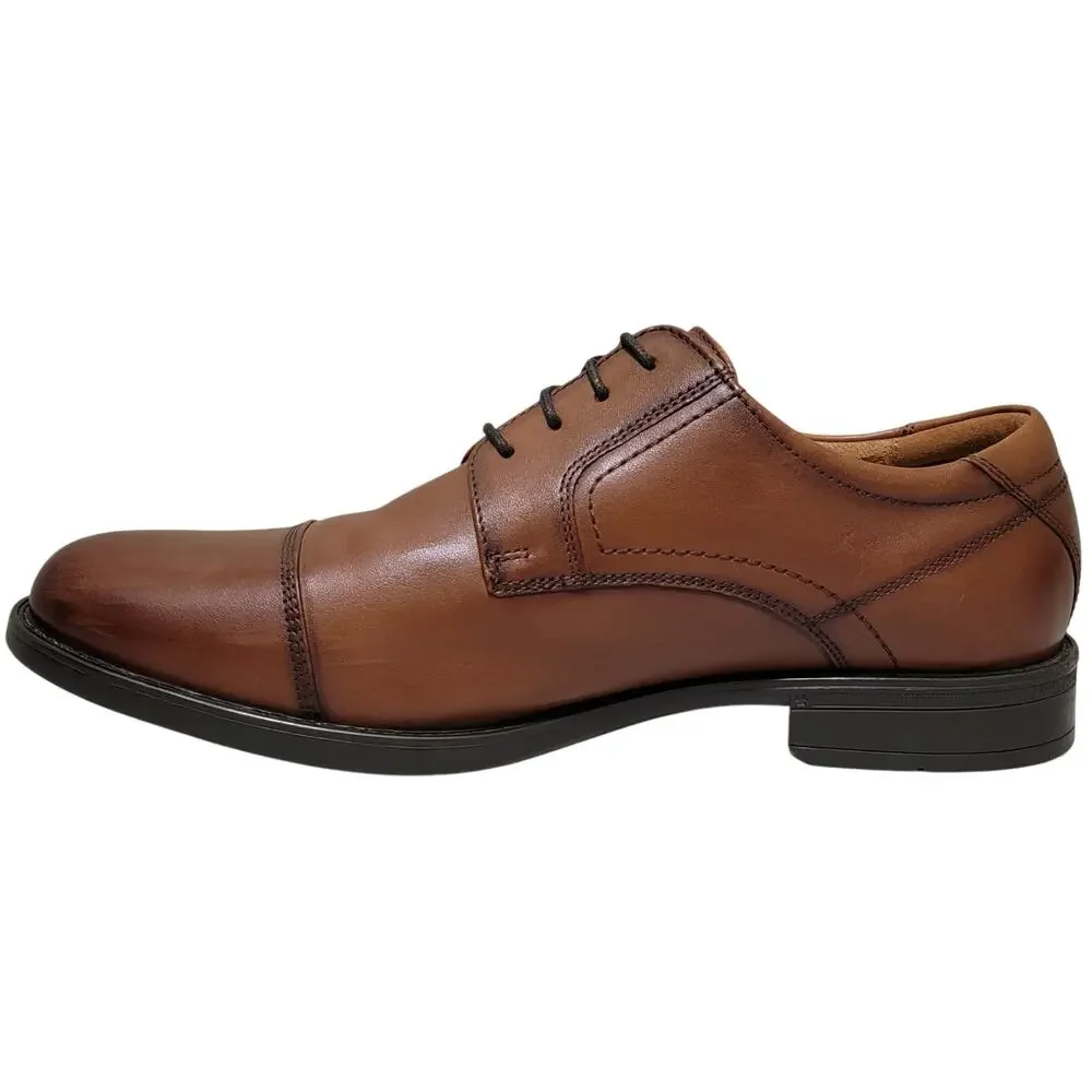 Florsheim Men Center Cap Toe Derby Oxfords Size US 9M Cognac Brown Leather